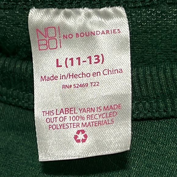 Rich Forest Green Cold Shoulder Sweater Sweatshirt Juniors Size Large (11-13) - Picture 6 of 9